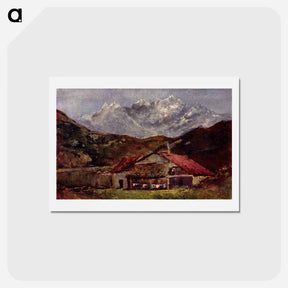 アートポストカード-The Mountain Hut - ギュスターヴ クールベ Postcard.