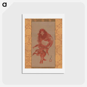 アートポストカード-Red Shōki, the Demon Queller - 葛飾 北斎 Postcard.