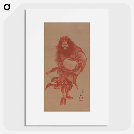アートポスター-Red Shōki, the Demon Queller - 葛飾 北斎 Poster.