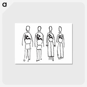 アートポストカード-Four pieces with a the hammer and sickle - カジミール マレーヴィチ Postcard.