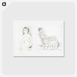アートポストカード-Study for a Female Bather and Woman Seated in a Chair; Woman in a Chair, Seen from the Back - ピエール オーギュスト ルノワール Postcard.