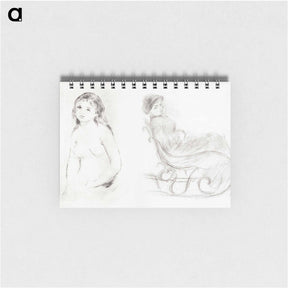 アートメモ帳-Study for a Female Bather and Woman Seated in a Chair; Woman in a Chair, Seen from the Back - ピエール オーギュスト ルノワール Memo.