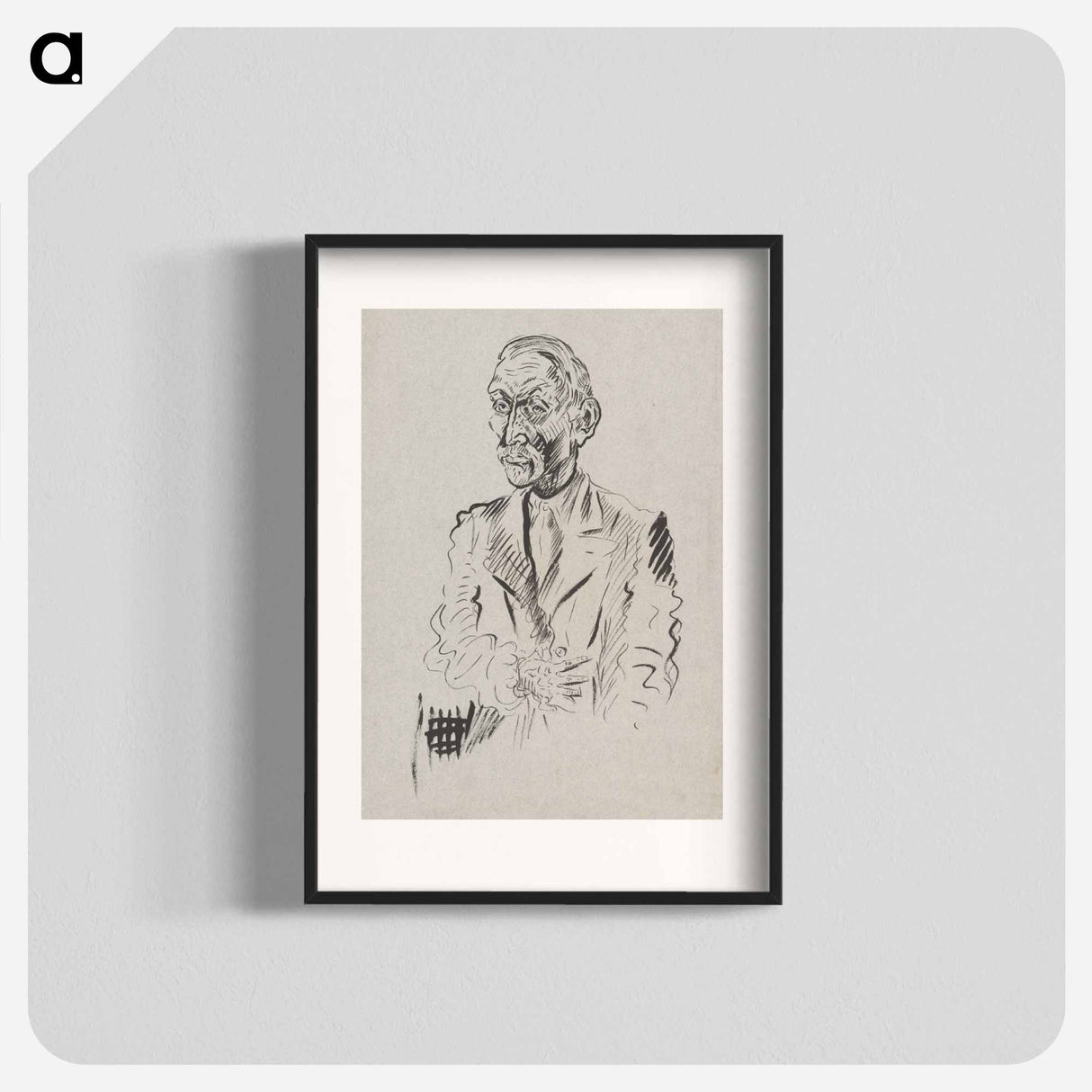 Self-portrait with a hand - アーノルド ピーター ワイズ クビンチャン Poster.