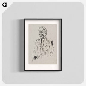 アートポスター-Self-portrait with a hand - アーノルド ピーター ワイズ クビンチャン Poster.