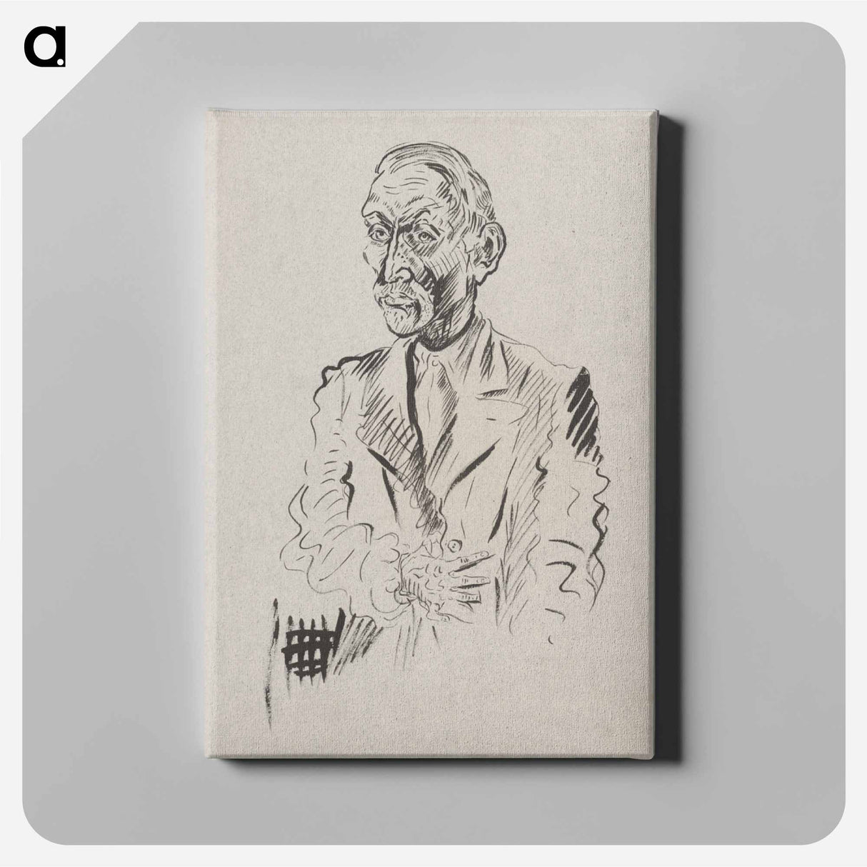 Self-portrait with a hand - アーノルド ピーター ワイズ クビンチャン Canvas.