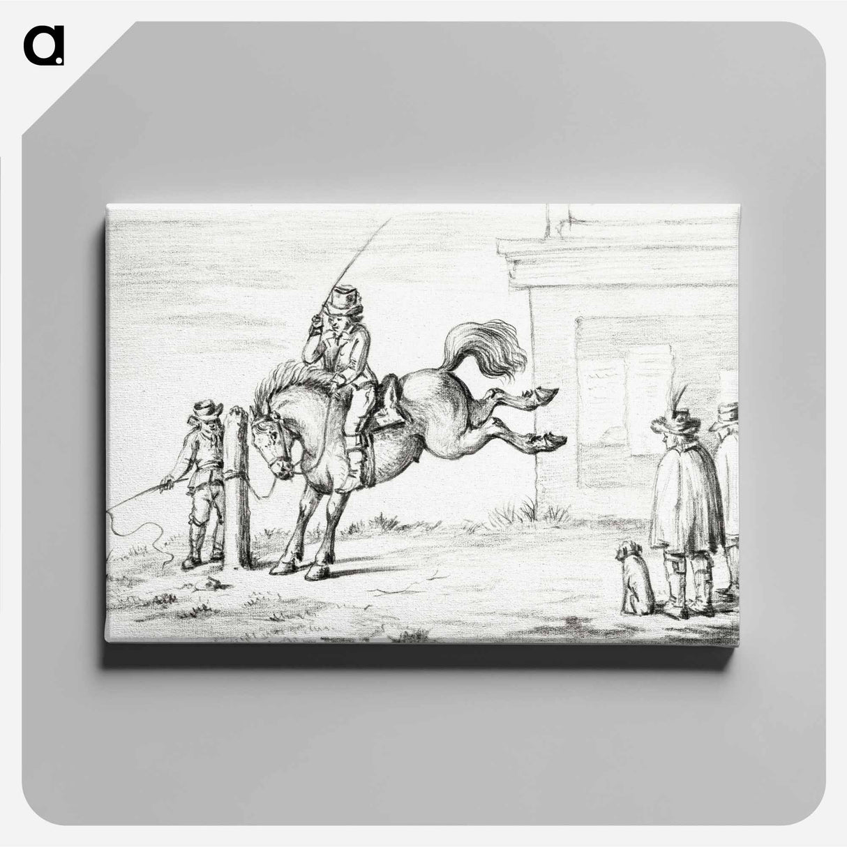 アートパネル-Taming a horse - ジャン ベルナール Canvas.