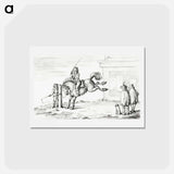 アートポストカード-Taming a horse - ジャン ベルナール Postcard.
