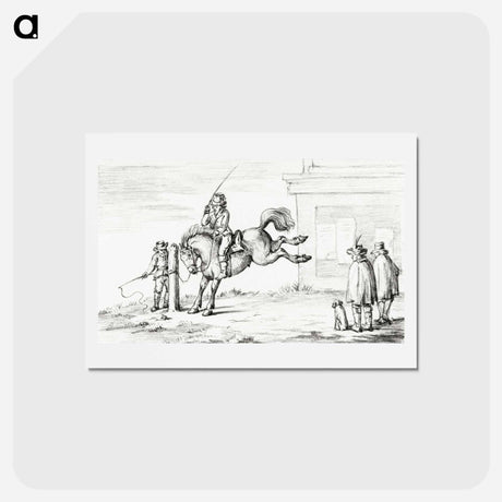 アートポストカード-Taming a horse - ジャン ベルナール Postcard.