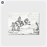 アートポストカード-Taming a horse - ジャン ベルナール Postcard.