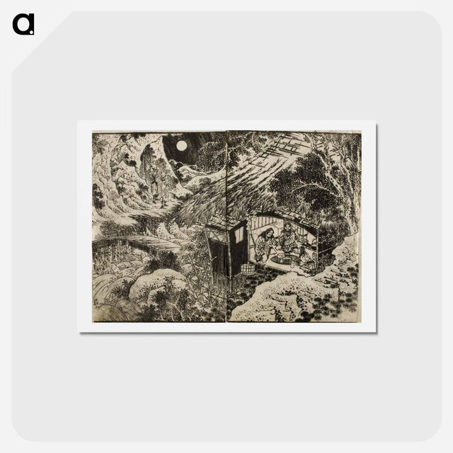 アートポストカード-Hokusai's Pages from the New Illustrated Edition of 'Tales of the Water Margin' - 葛飾 北斎 Postcard.
