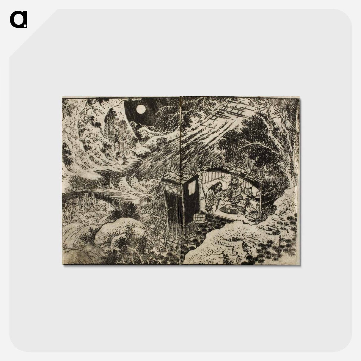 アートポストカード-Hokusai's Pages from the New Illustrated Edition of 'Tales of the Water Margin' - 葛飾 北斎 Postcard.