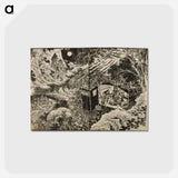アートポストカード-Hokusai's Pages from the New Illustrated Edition of 'Tales of the Water Margin' - 葛飾 北斎 Postcard.