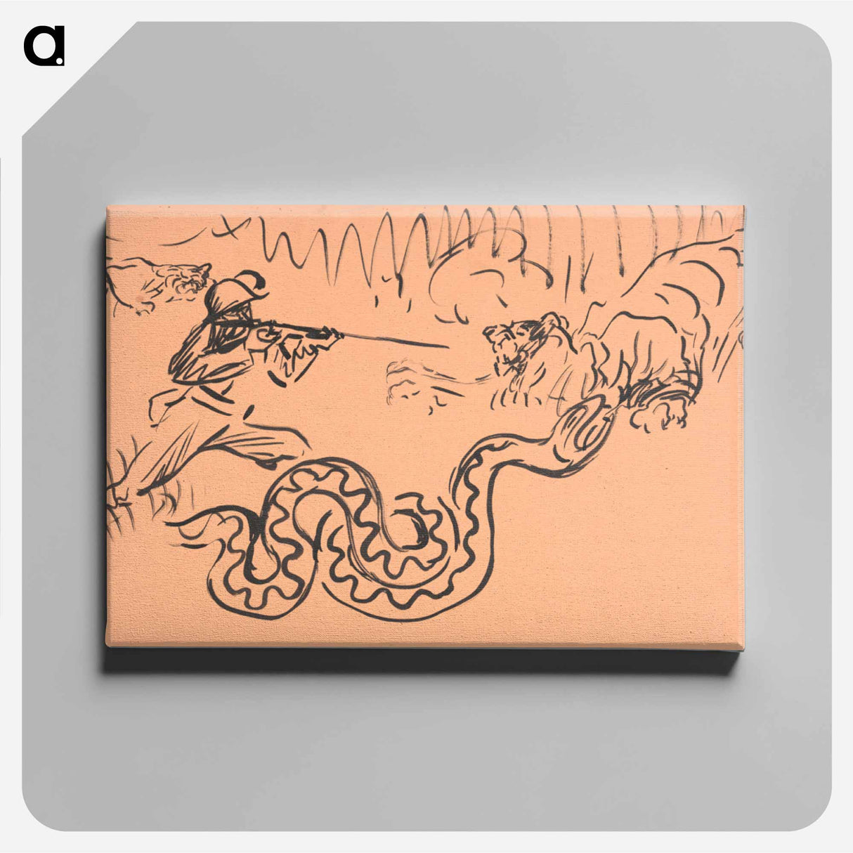 Hunt in a jungle - アーノルド ピーター ワイズ クビンチャン Canvas.