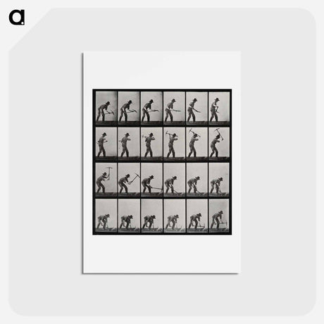 アートポストカード-Man with Pickaxe
 - エドワード マイブリッジ Postcard.