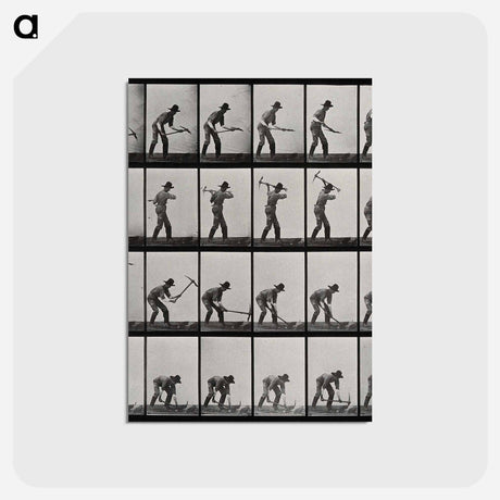 アートポストカード-Man with Pickaxe
 - エドワード マイブリッジ Postcard.