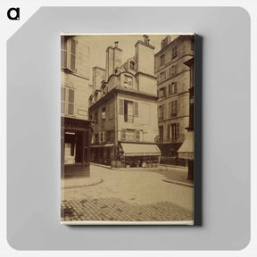 アートパネル-Maison Coin de Rue de l'Abbaye et Cardinale
 - ウジェーヌ アジェ Canvas.