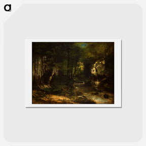 アートポストカード-The Stream - ギュスターヴ クールベ Postcard.