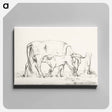 アートパネル-Calf drinking with his mother - ジャン ベルナール Canvas.