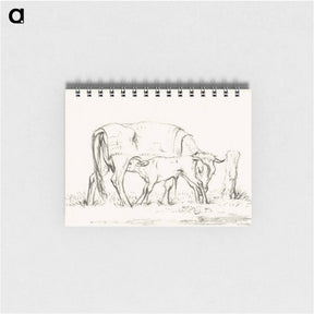 アートメモ帳-Calf drinking with his mother - ジャン ベルナール Memo.