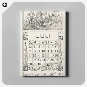 アートパネル-Kalenderblad juli met vlasbekjes - テオ ヴァン ホイテマ Canvas.