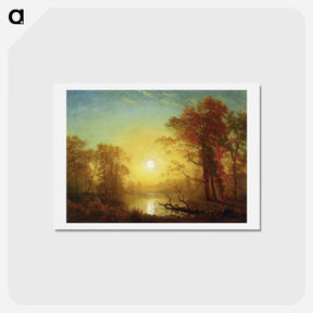 アートポストカード-Sunrise - アルバート ビアスタット Postcard.