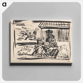 アートパネル-Man with horses - アーノルド ピーター ワイズ クビンチャン Canvas.