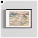 アートポスター-Hokusai's Flowering Cherry Trees Along the Yoshino River - 葛飾 北斎 Poster.