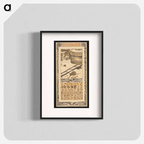 アートポスター-Kalenderblad voor december 1911 met muizen in een sneeuwlandschap - テオ ヴァン ホイテマ Poster.