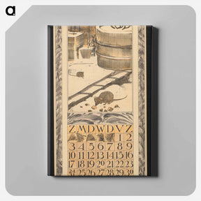 アートパネル-Kalenderblad voor december 1911 met muizen in een sneeuwlandschap - テオ ヴァン ホイテマ Canvas.