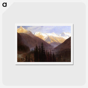 アートポストカード-Sunrise at Glacier Station - アルバート ビアスタット Postcard.