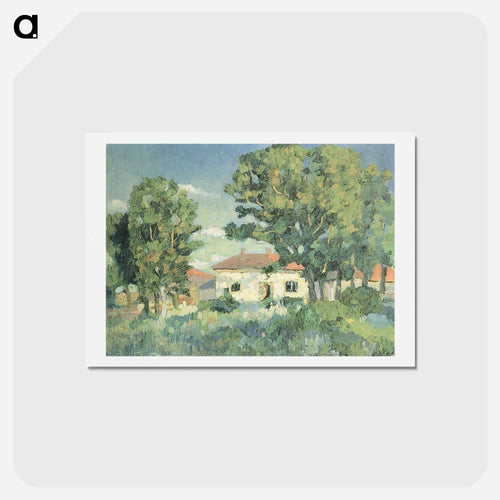 白い家のある風景 - カジミール マレーヴィチ Postcard.