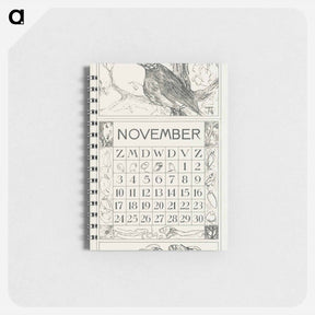 アートメモ帳-Kalenderblad november met houtduif - テオ ヴァン ホイテマ Memo.