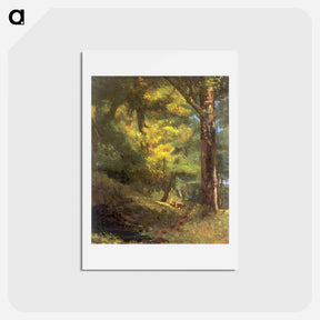 アートポストカード-Two Roe Deers in the Forest - ギュスターヴ クールベ Postcard.