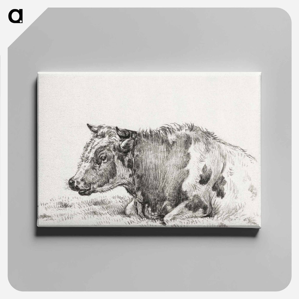 アートパネル-Lying cow - ジャン ベルナール Canvas.