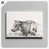 アートパネル-Lying cow - ジャン ベルナール Canvas.