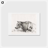 アートポストカード-Lying cow - ジャン ベルナール Postcard.