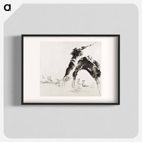 アートポスター-Hokusai's ocean and cliff, Album of Sketches - 葛飾 北斎 Poster.