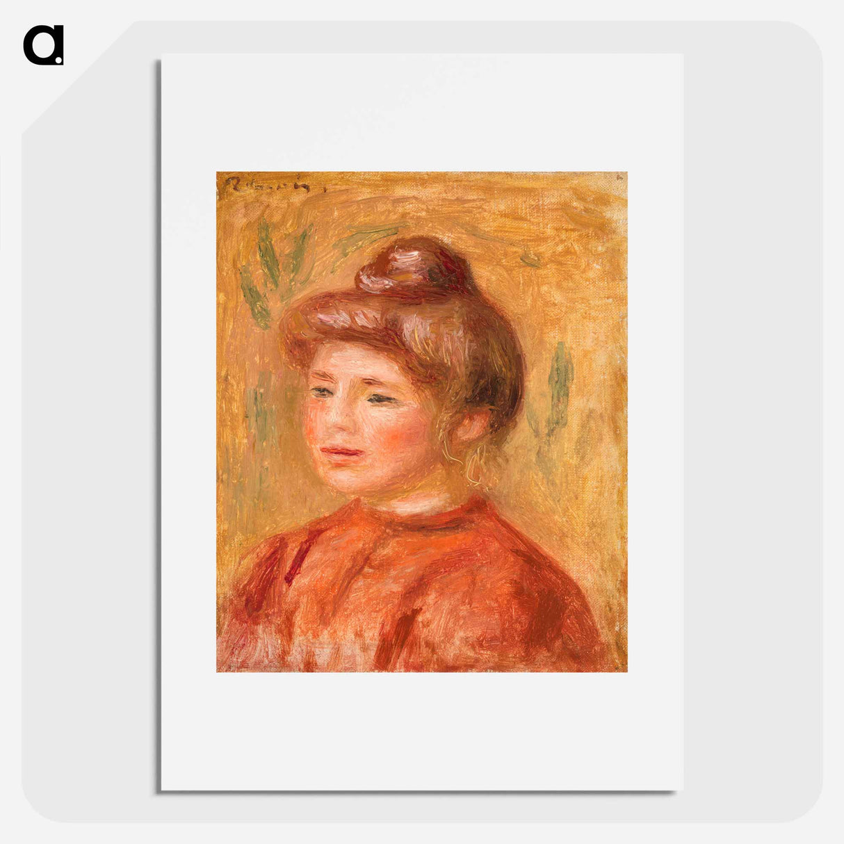 Bust of Woman in Red - Pierre-Auguste Renoir Poster.