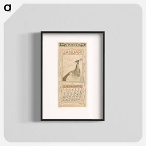 アートポスター-Kalenderblad januari met pauw - テオ ヴァン ホイテマ Poster.