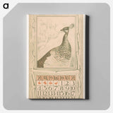 Kalenderblad januari met pauw - テオ ヴァン ホイテマ Canvas.