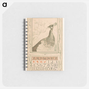 アートメモ帳-Kalenderblad januari met pauw - テオ ヴァン ホイテマ Memo.
