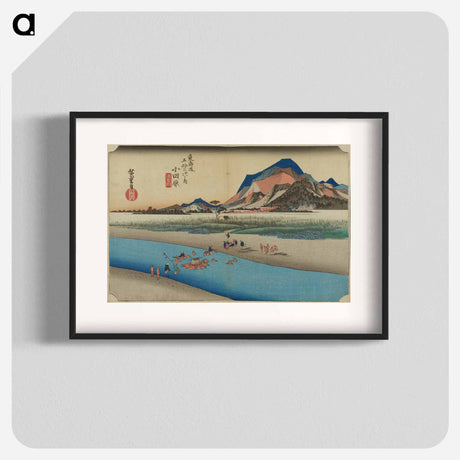 アートポスター-River Crossing with Palanquin
 - 歌川 広重 Poster.