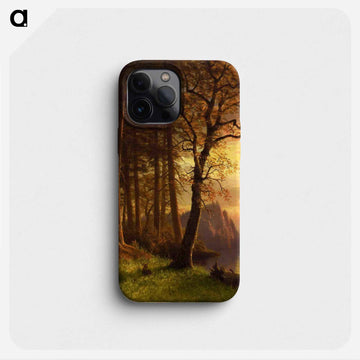 Sunset in California Yosemite - アルバート ビアスタット Phone Case.