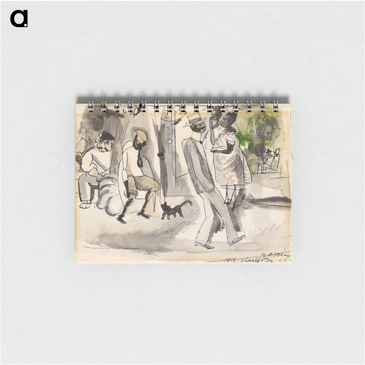 アートメモ帳-Figures and Cat in Park
 - バーンズ・コレクション Memo.