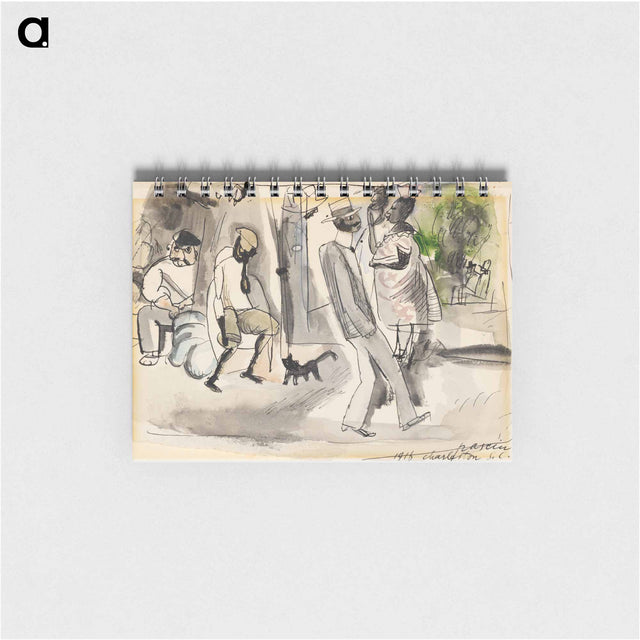 アートメモ帳-Figures and Cat in Park
 - バーンズ・コレクション Memo.