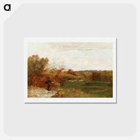 アートポストカード-Valley at Fontcouvert - ギュスターヴ クールベ Postcard.