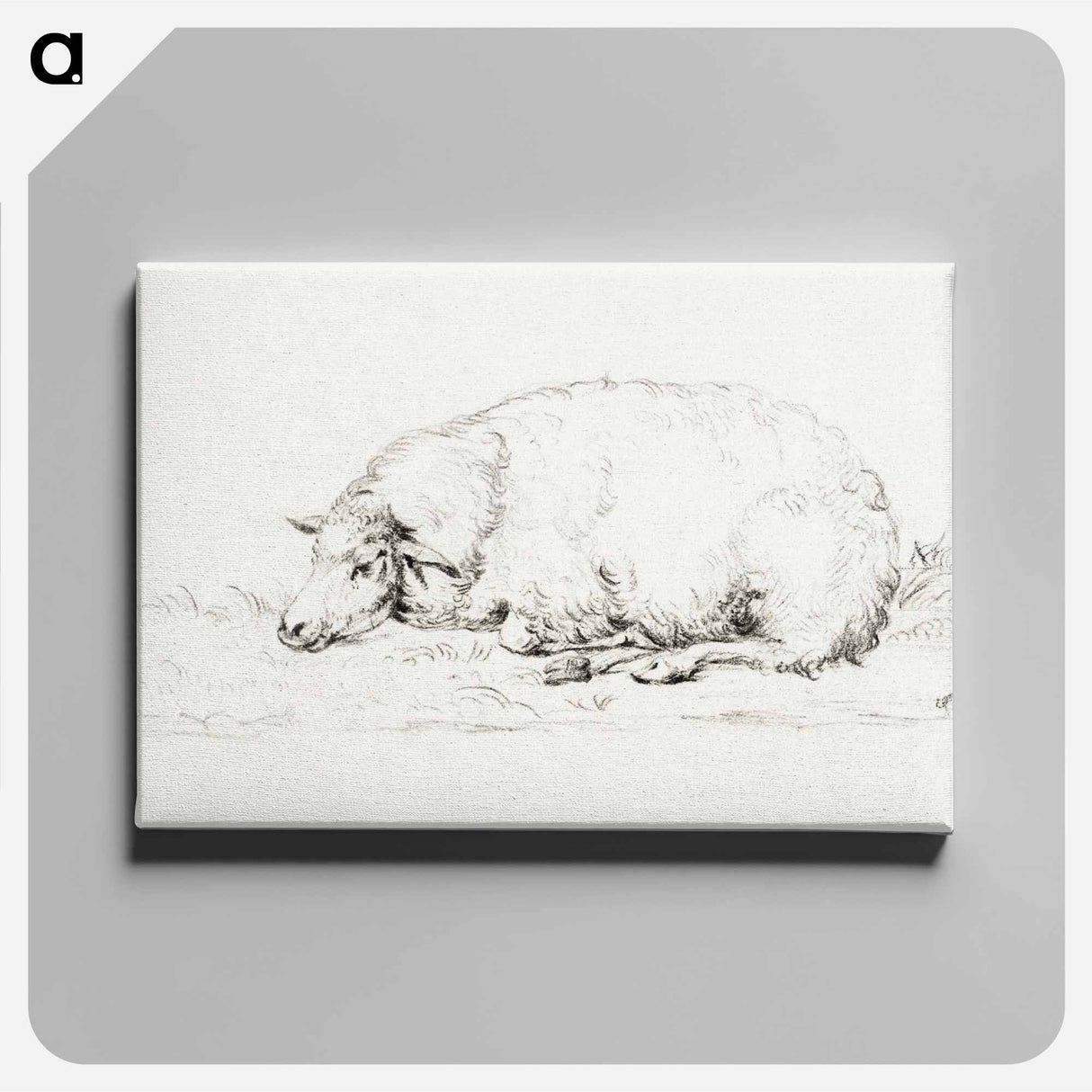 アートパネル-Lying sheep - ジャン ベルナール Canvas.