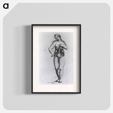 アートポスター-Nude Female Figure with Anatomical View of Urogenital System
 - 国立医学図書館 Poster.