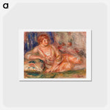 アートポストカード-Andrée in Pink, Reclining - ピエール オーギュスト ルノワール Postcard.