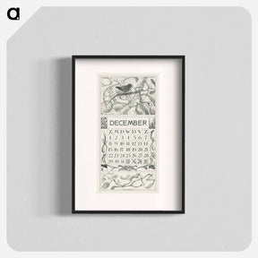 アートポスター-Kalenderblad december met winterkoninkje - テオ ヴァン ホイテマ Poster.